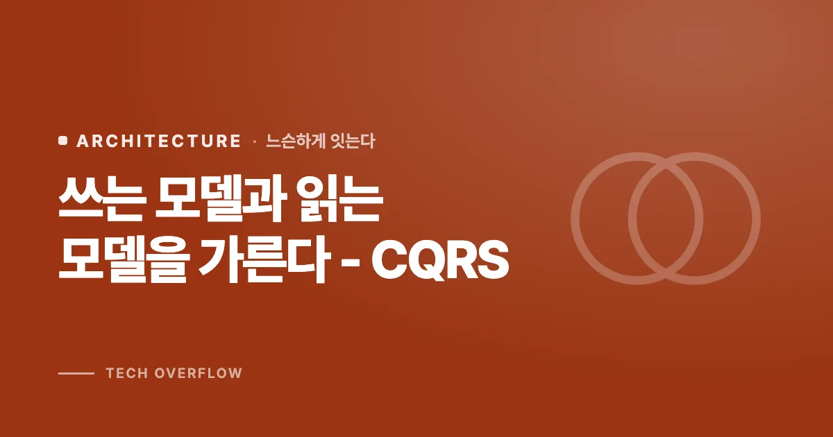쓰는 모델과 읽는 모델을 가른다 - CQRS