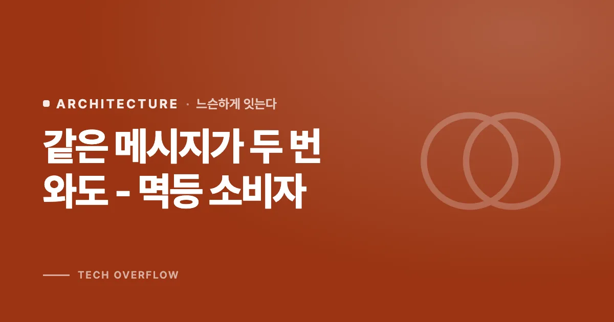 같은 메시지가 두 번 와도 - 멱등 소비자