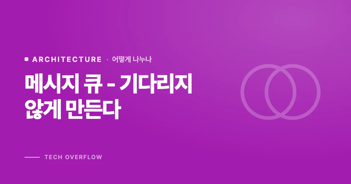 메시지 큐 - 기다리지 않게 만든다