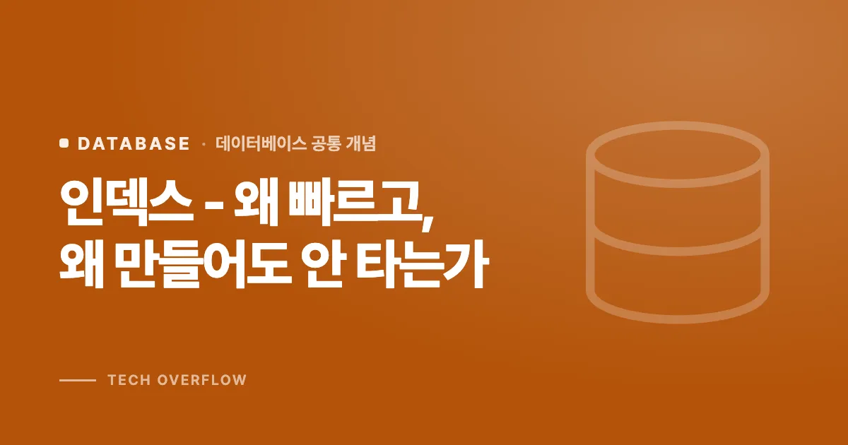 인덱스 - 왜 빠르고, 왜 만들어도 안 타는가