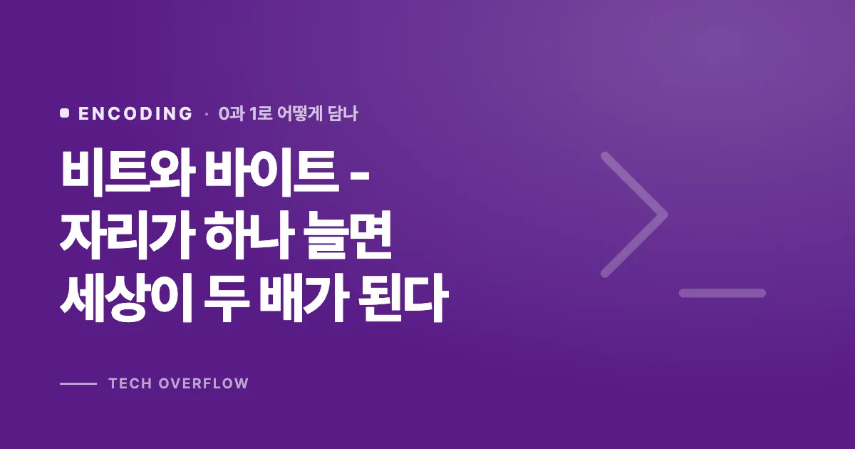 비트와 바이트 - 자리가 하나 늘면 세상이 두 배가 된다
