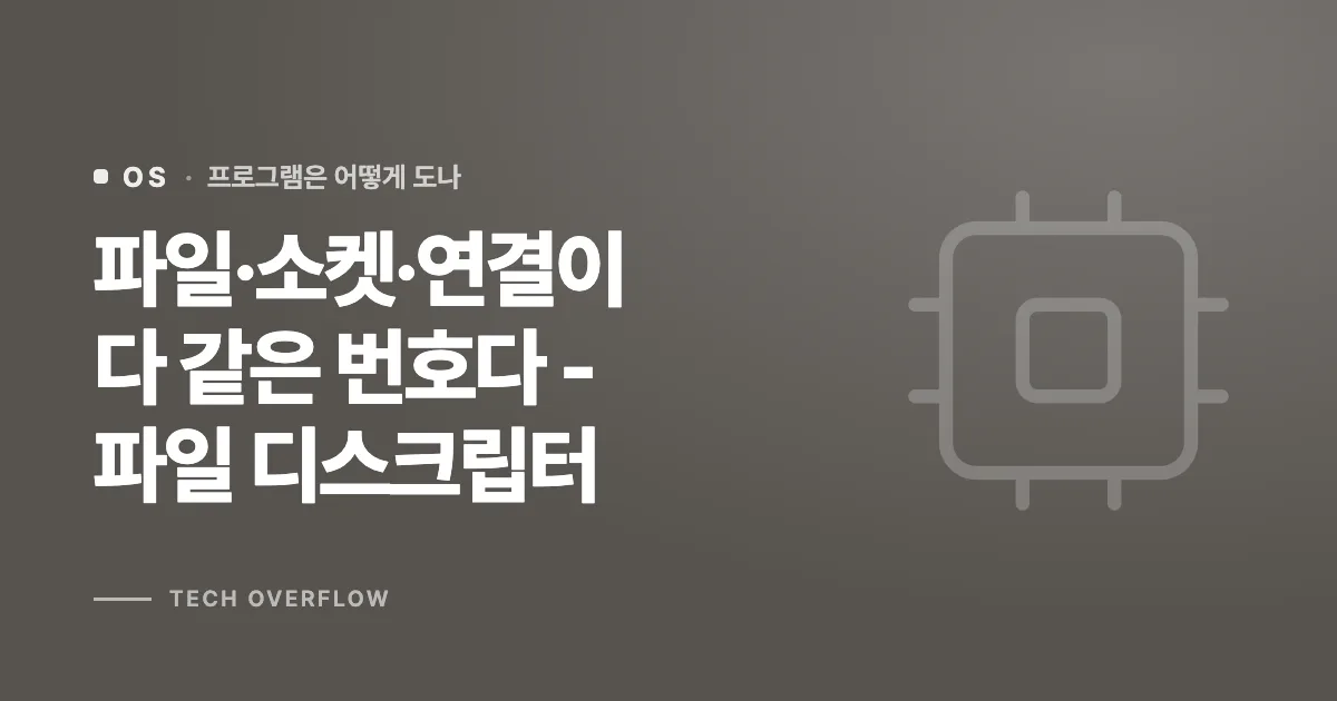 파일·소켓·연결이 다 같은 번호다 - 파일 디스크립터