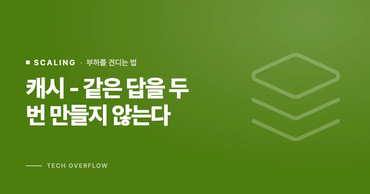캐시 - 같은 답을 두 번 만들지 않는다