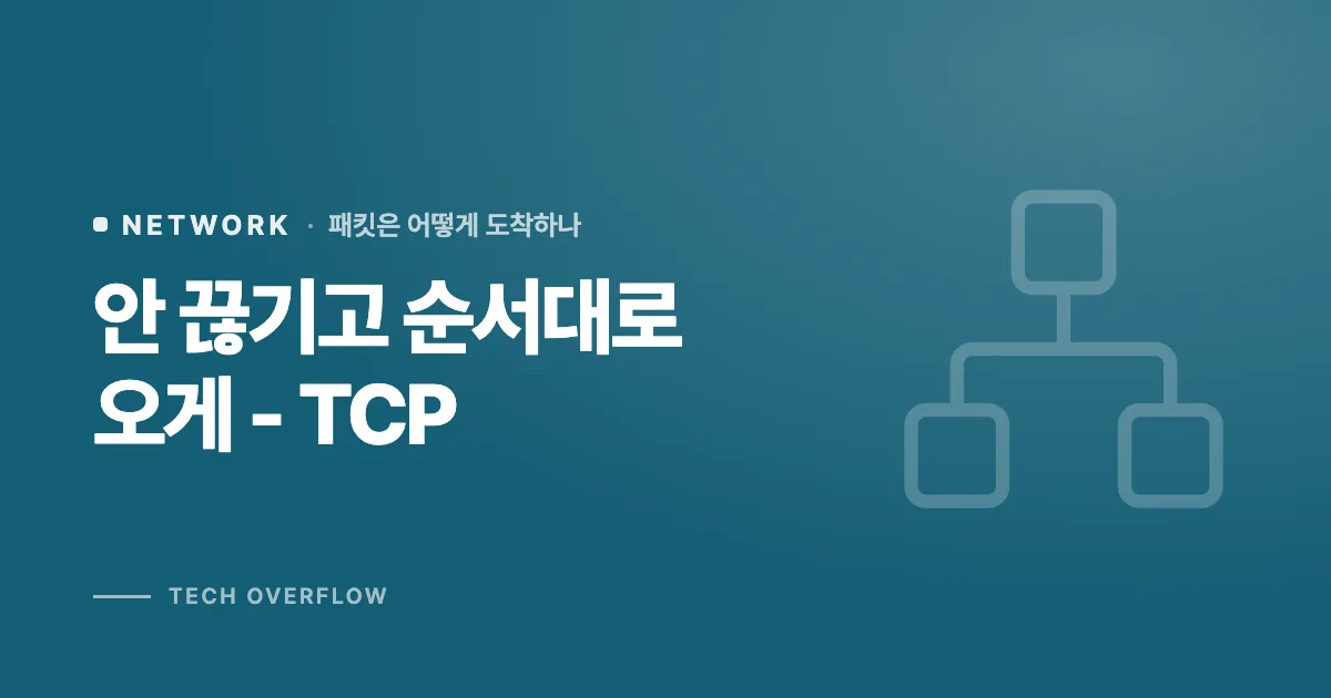 안 끊기고 순서대로 오게 - TCP